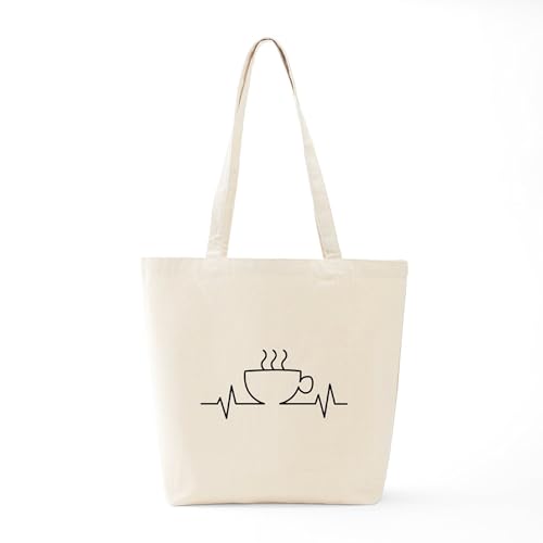 CafePress Coffee Heartbeat Tote Bag Canvas Tote Shopping Bag