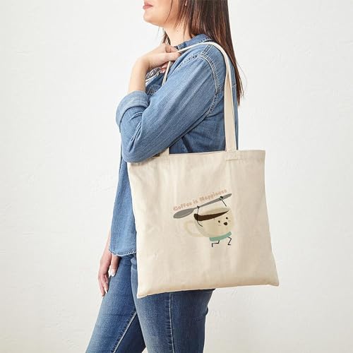 CafePress Coffee Is Happiness Tote Bag Canvas Tote Shopping Bag