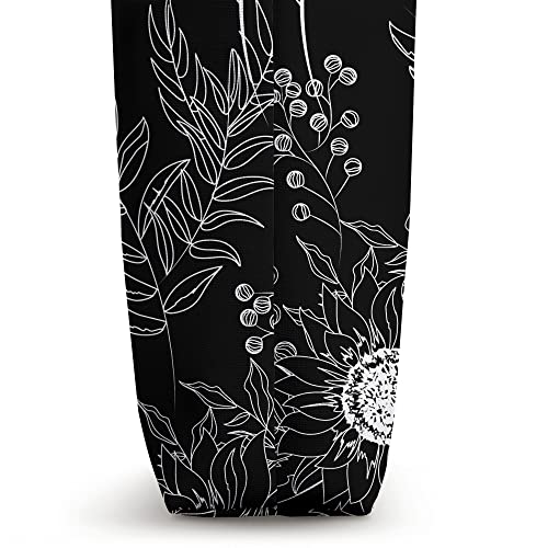 Skeleton Sunflower Black Floral Pattern Skull with Coffee Tote Bag