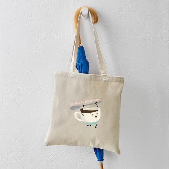 CafePress Coffee Is Happiness Tote Bag Canvas Tote Shopping Bag
