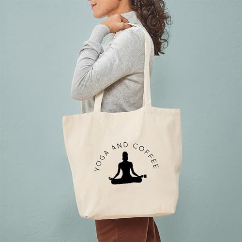 CafePress Yoga And Coffee Tote Bag Canvas Tote Shopping Bag
