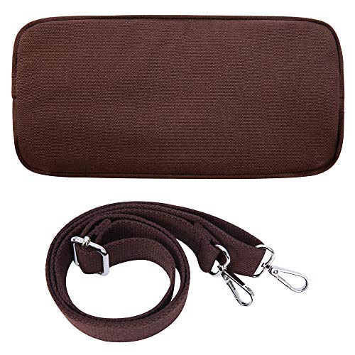 Iswee Canvas Tote Bag with Zipper Multi Pockets Tote Purse for Women Fashion Crossbody Tote Shoulder Bag Handbag Everyday Bag(Coffee)