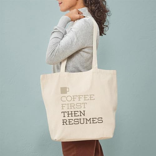 CafePress Coffee Then Resumes Tote Bag Canvas Tote Shopping Bag