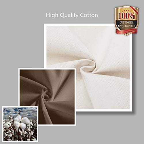 TOPDesign Stylish Canvas Tote Bag with an External Pocket, Top Zipper Closure, Daily Essentials (Brown/Natural)