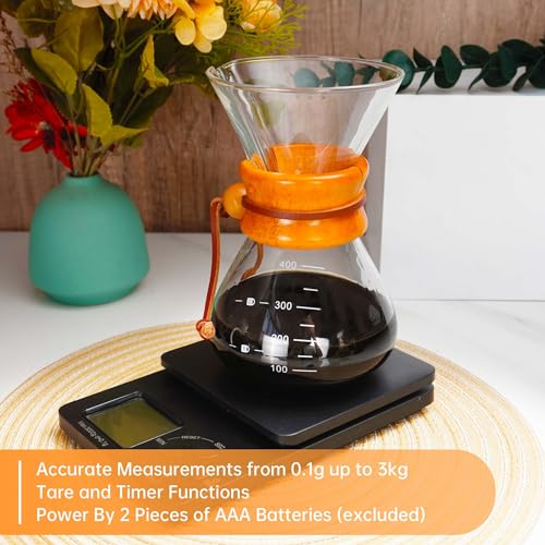 SuperCook Pour Over Coffee Kit Dripper Set, All in One Set Includes Gooseneck Kettle, Reusable Filter, Coffee Chemex Server, Manual Grinder, Coffee Scale, Ideal for Anniversary Birthday Gift