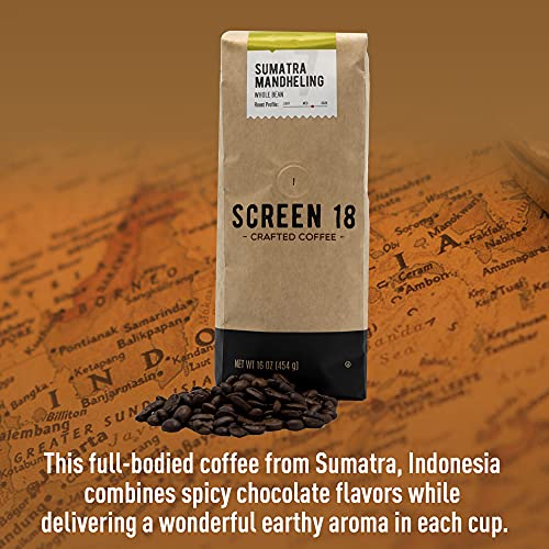 Sumatra Mandheling Whole Bean Coffee, Single Origin, 1 LB