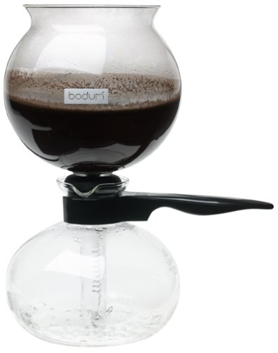 Bodum PEBO Coffee Maker, Vacuum Coffee Maker, Siphon Coffee Brewer,Slow Brew, Bold Flavor, Made in Europe, Black, 8 cup, 1 liter, 34 Ounces