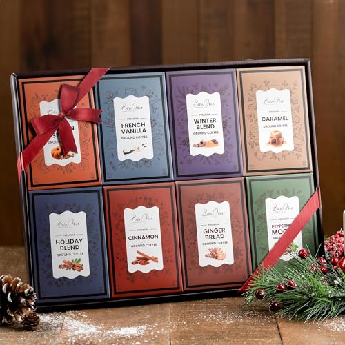 8 Holiday Flavored Coffee Sampler for Coffee Lovers