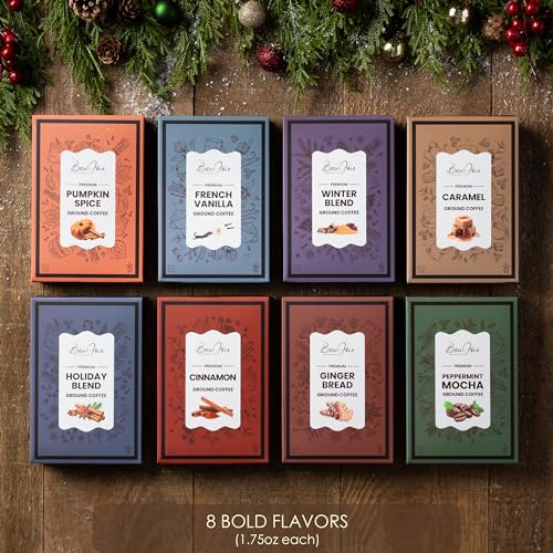 8 Holiday Flavored Coffee Sampler for Coffee Lovers
