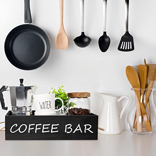 Wooden Coffee Station Organizer for Farmhouse Kitchen Decor