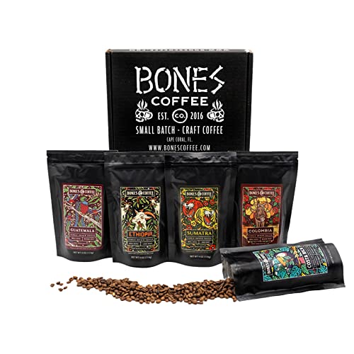 Bones Coffee Company World Tour Sampler Pack - 4 oz Pack (Ground)