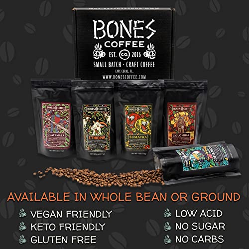 Bones Coffee Company World Tour Sampler Pack - 4 oz Pack (Ground)