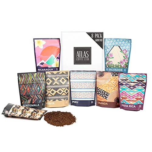 Atlas Coffee Club Gourmet Coffee Sampler, 8-Pack Variety Box