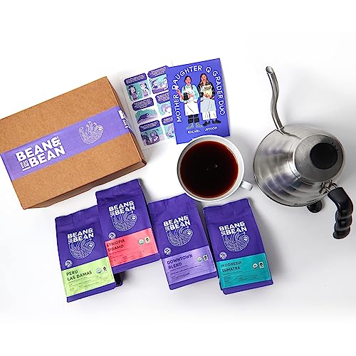 World Coffee Gift Set - 4 Sampler Bags, Organic, Fair Trade, Single Origin Beans