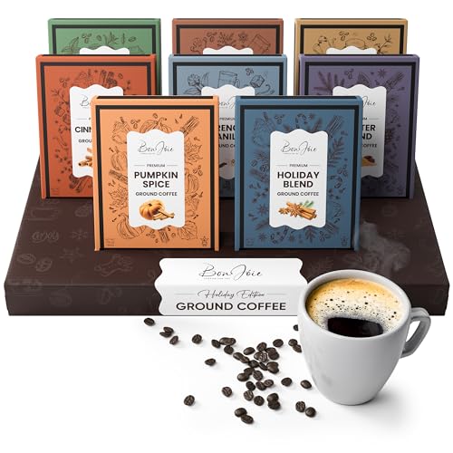 Christmas Coffee Gift Basket with Freshly Ground Gourmet Coffee