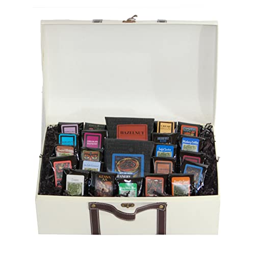 Deluxe Coffee Gift Basket with 2 Bags of Light-Medium Roast Beans