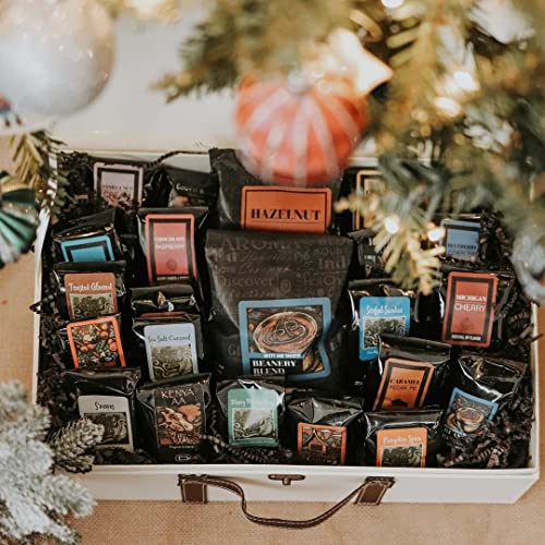Deluxe Coffee Gift Basket with 2 Bags of Light-Medium Roast Beans