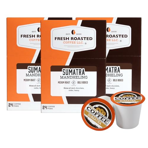 Sumatra Mandheling Coffee Pods, Medium Roast, Kosher, 72 Pods