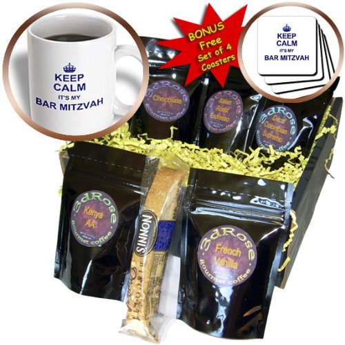 Funny Bar Mitzvah Coffee Gift Basket - Navy Blue
