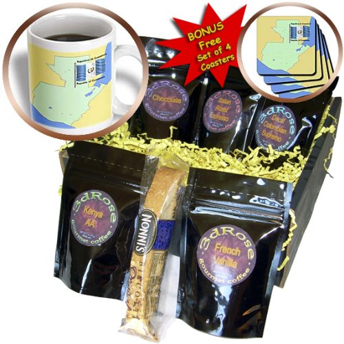 Guatemalan Map and Flag Coffee Gift Basket