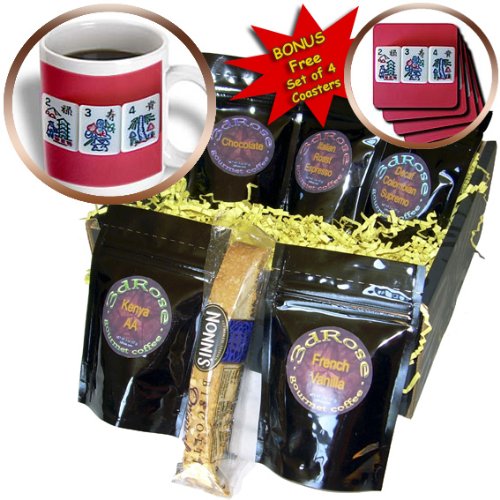 Mah Jongg Flowers Coffee Gift Basket - Multi