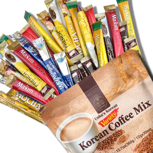 Korean Coffee Sampler Pack - 30 Sticks, 6 Flavors