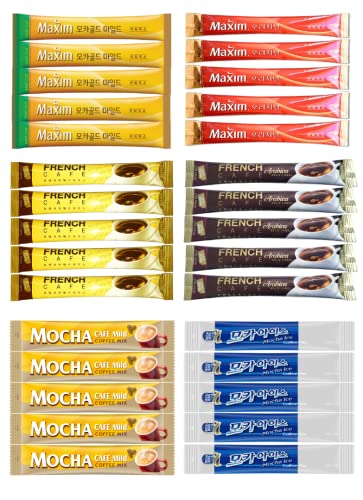 Korean Coffee Sampler Pack - 30 Sticks, 6 Flavors