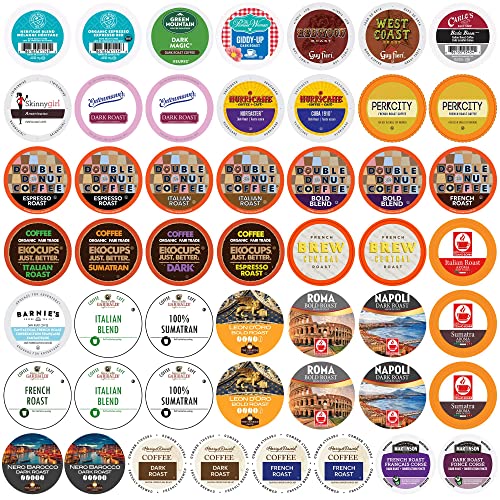 Dark Roast Coffee Pods Variety Pack Sampler, 50ct
