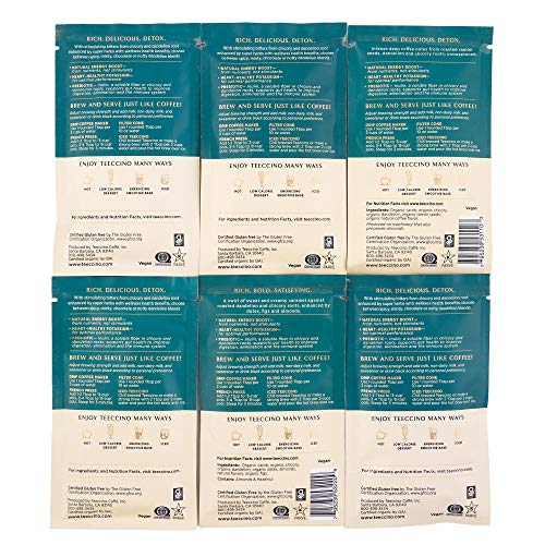 Teeccino Dandelion Root Sampler - Variety Pack of 6