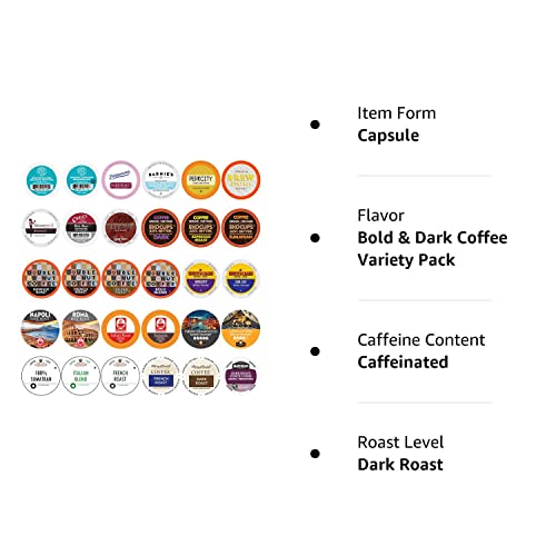 Dark Roast Coffee Pods Sampler Variety Pack Keurig