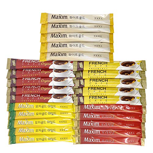 Korean Instant Coffee Mix Sampler Pack, 25 Sticks
