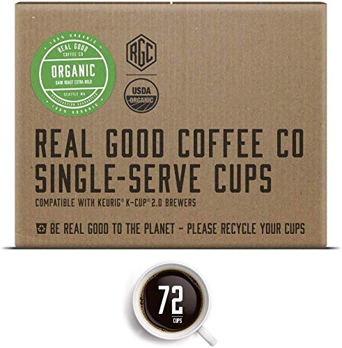 Dark Organic Coffee Pods - 72 Count Keurig Compatible