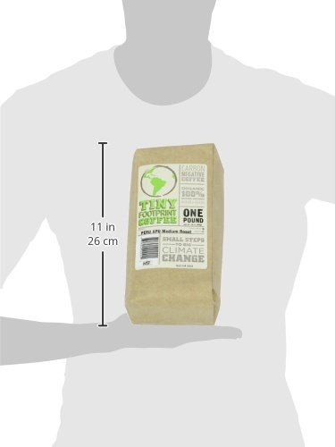 Tiny Footprint Coffee Peru Medium Roast Organic Whole Bean Fair Trade Carbon Negative 16 oz