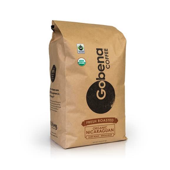 5lb Fair Trade Organic Nicaraguan Whole Bean Dark Roast Coffee