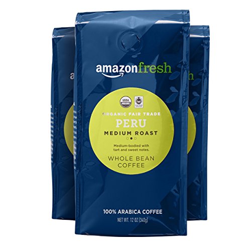 Organic Fair Trade Peru Whole Bean Coffee, Medium Roast