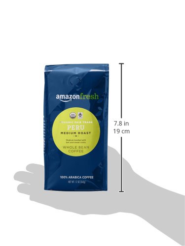 Organic Fair Trade Peru Whole Bean Coffee, Medium Roast