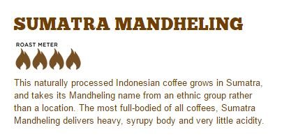 Stone Street Indonesian Sumatra Mandheling Dark Roast Coffee