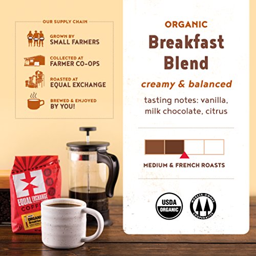 Organic Breakfast Blend Ground Coffee, 12 oz (3-pack)