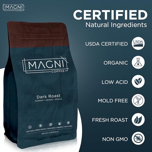 Magni Coffee Dark Roast Whole Bean Organic Fair Trade