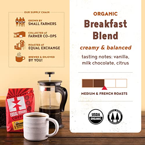 Equal Exchange Organic Breakfast Blend Coffee, 12 oz x 3