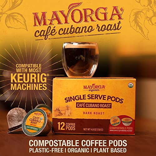 Mayorga Cubano Roast 72CT Coffee Pods - Organic Arabica Beans