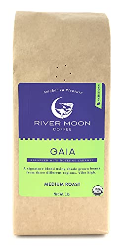River Moon Coffee, Medium Roast, Organic Whole Bean