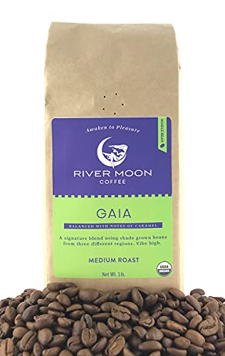 River Moon Coffee, Medium Roast, Organic Whole Bean
