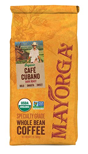 Mayorga Organics Café Cubano, Dark Roast Whole Bean Coffee