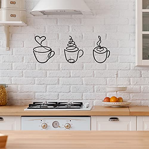 Wire Coffee Cat Sign for Kitchen Decor