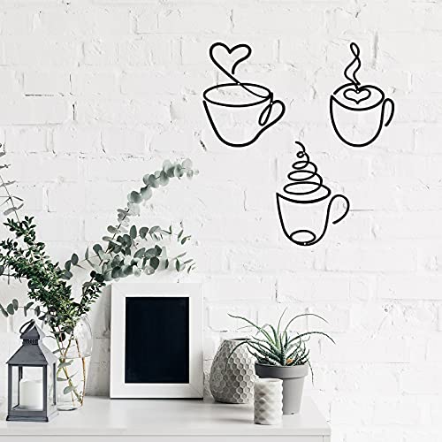 Wire Coffee Cat Sign for Kitchen Decor