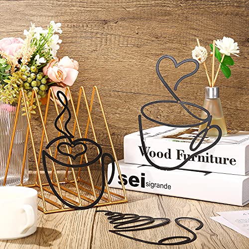 Wire Coffee Cat Sign for Kitchen Decor