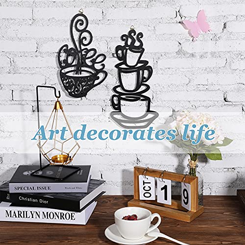 Coffee Cup Silhouette Wall Decor for Cafe and Kitchen