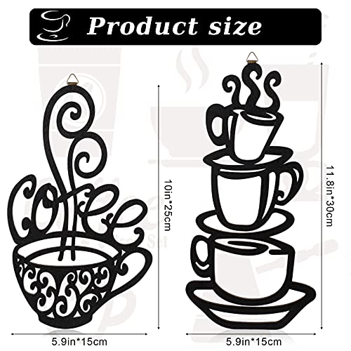 Coffee Cup Silhouette Wall Decor for Cafe and Kitchen