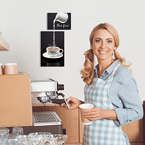 Modern Coffee Bar Wall Decor - Kitchen Canvas Art